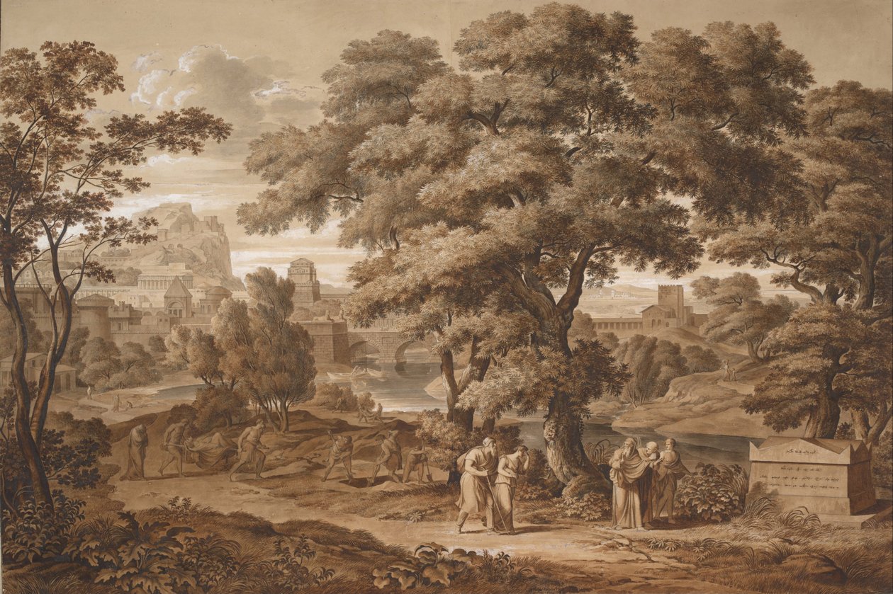Ødipus og Antigone forlater Theben, 1797 av Joseph Anton Koch