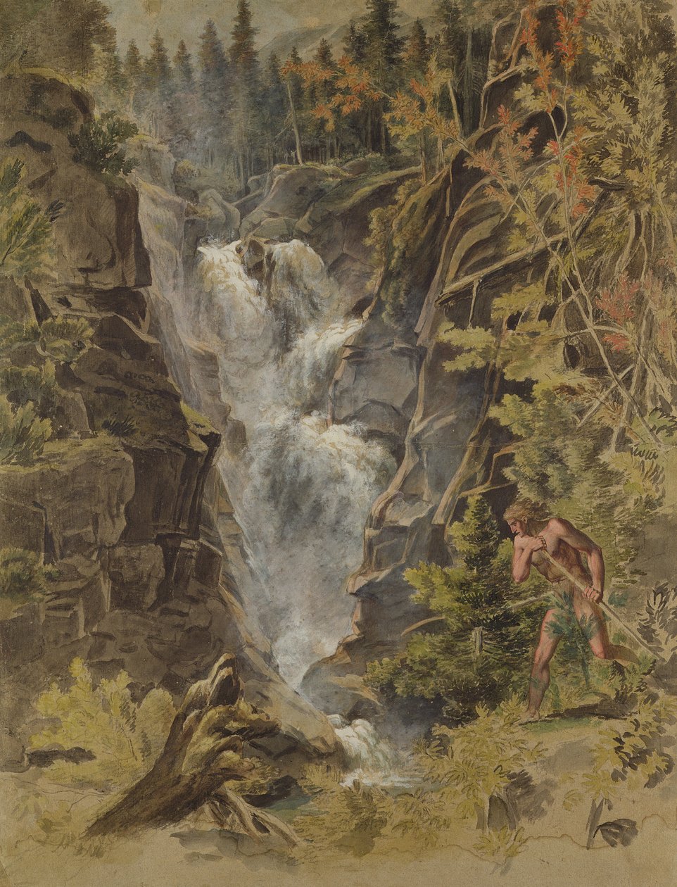 Reichensbach-fallene i Meiringen, 1792-93 (se også 141497) av Joseph Anton Koch