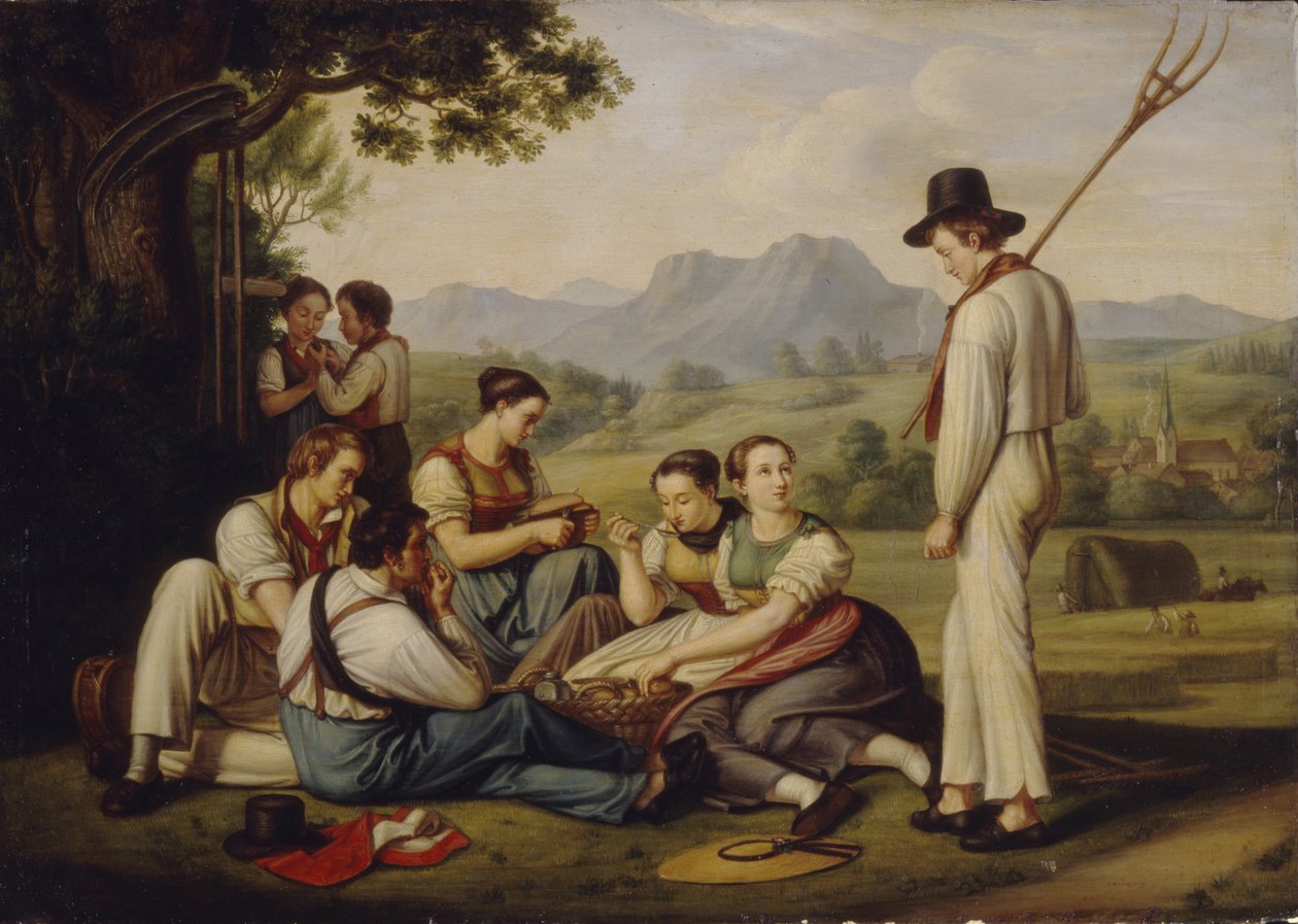 Slåmaskiner hviler, 1819 av Joseph Anton Rhomberg