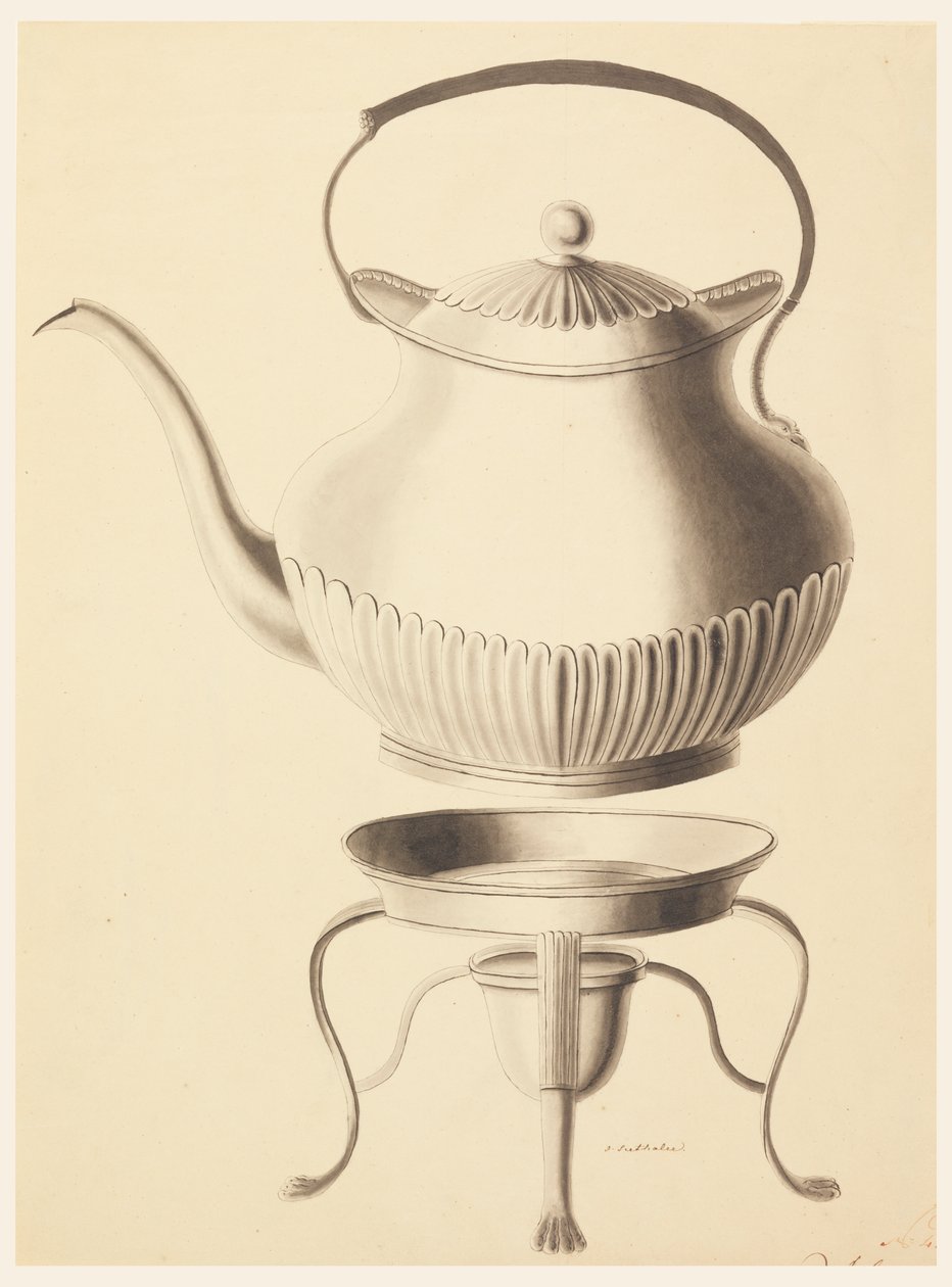 Design for en vannkoker med stativ av Joseph Anton Seethaler Ii