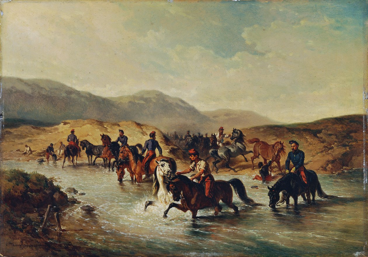 Fransk kavaleri i hestedammen av Joseph Anton Strassgschwandtner