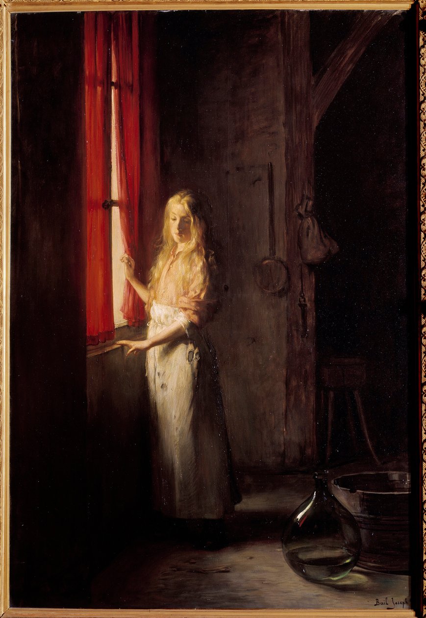 Askepott illustrasjon for historien om Charles Perrault. Maleri av Joseph Bail (1862-1921) Paris fra 1800-tallet, dekorativ kunst - Askepotts illustrasjon til historien om Charles Perrault. Maleri av Joseph Bail (1862-1921) av Joseph Bail