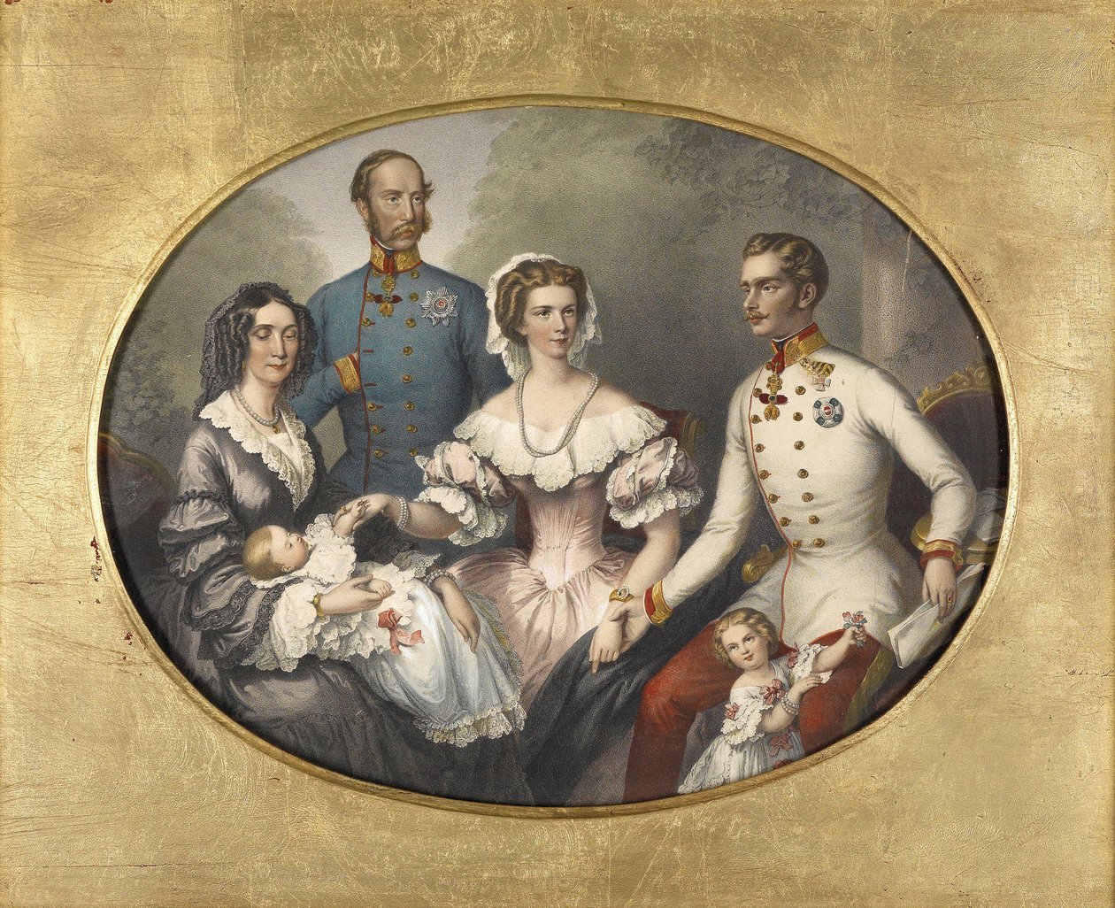 Keiserfamilien i Østerrike, 1856 av Joseph Bayer