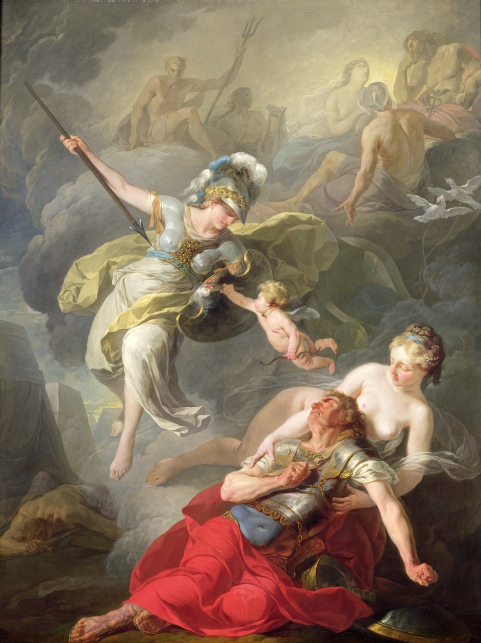 Kampen mellom Minerva og Mars, 1771 av Joseph Benoît Suvée