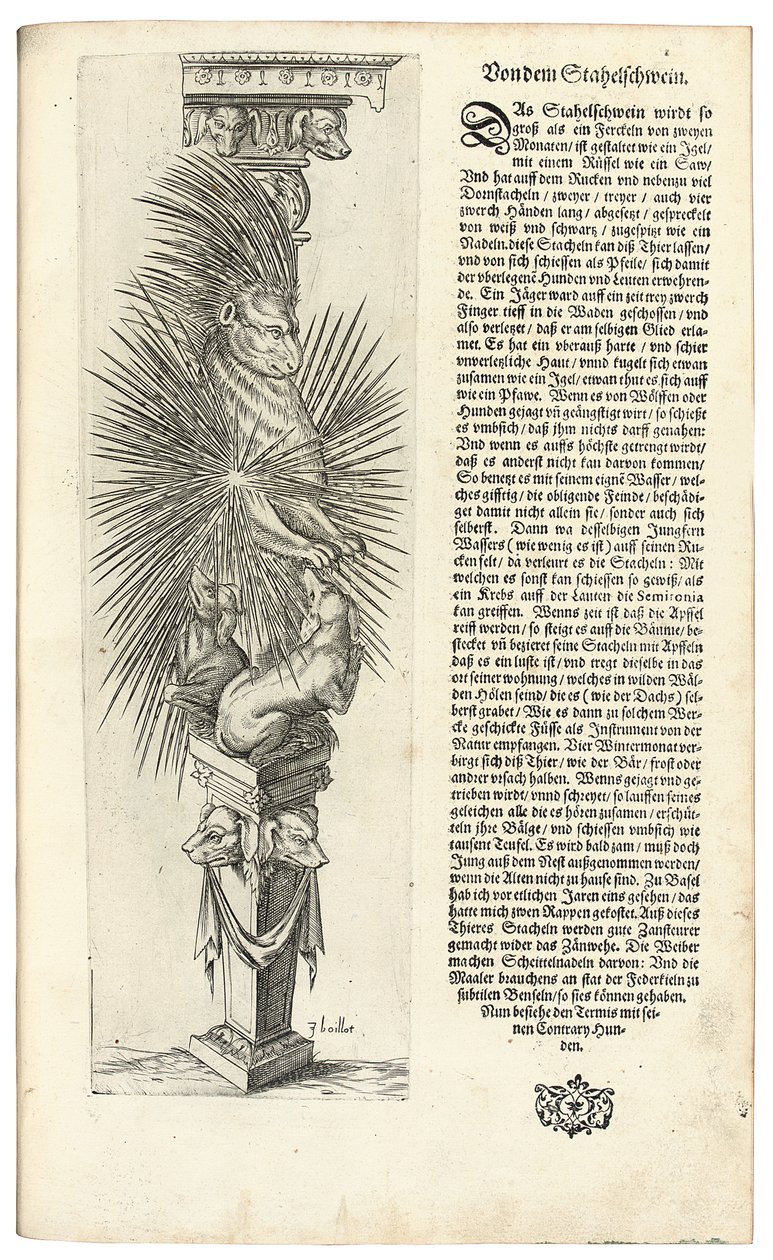 Søyle dekorert med en dyreform, 1604 av Joseph Boillot