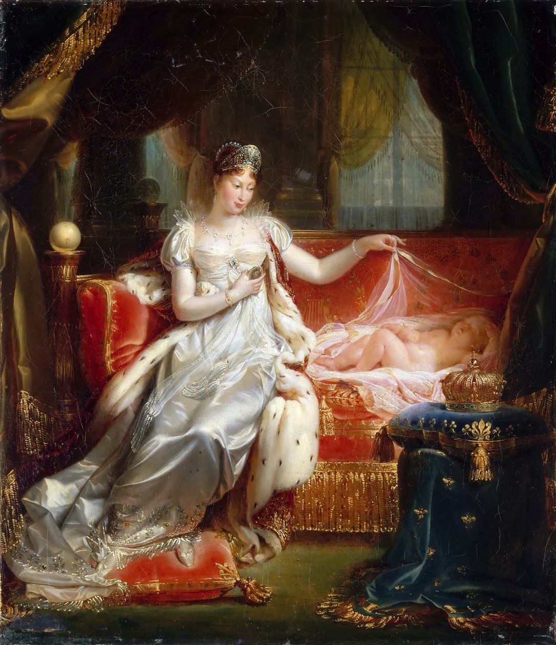 Keiserinne Marie-Louise med den sovende kongen av Roma av Joseph Boniface Franque
