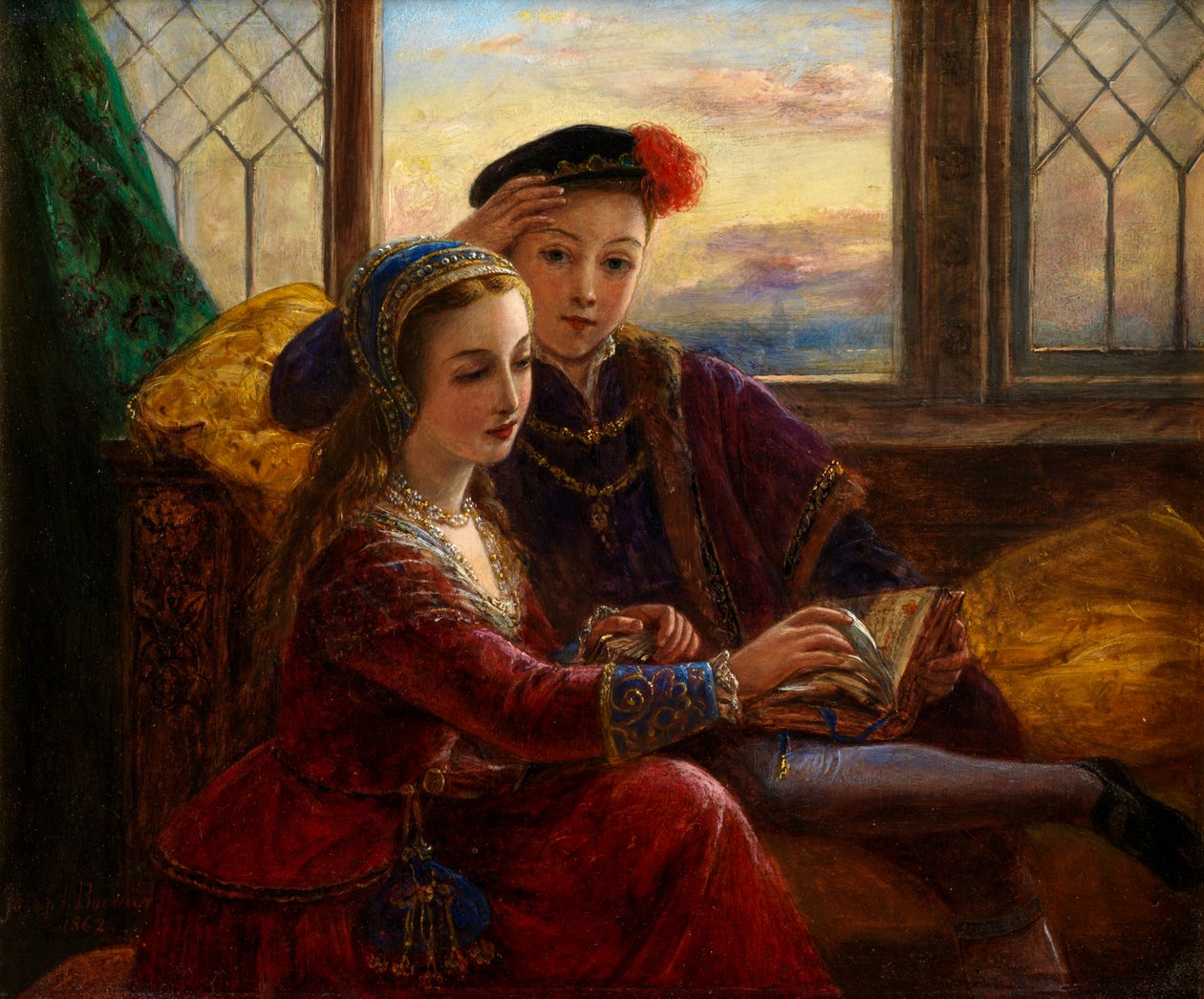 Edward VI og Lady Jane Gray (olje om bord) av Joseph Bouvier