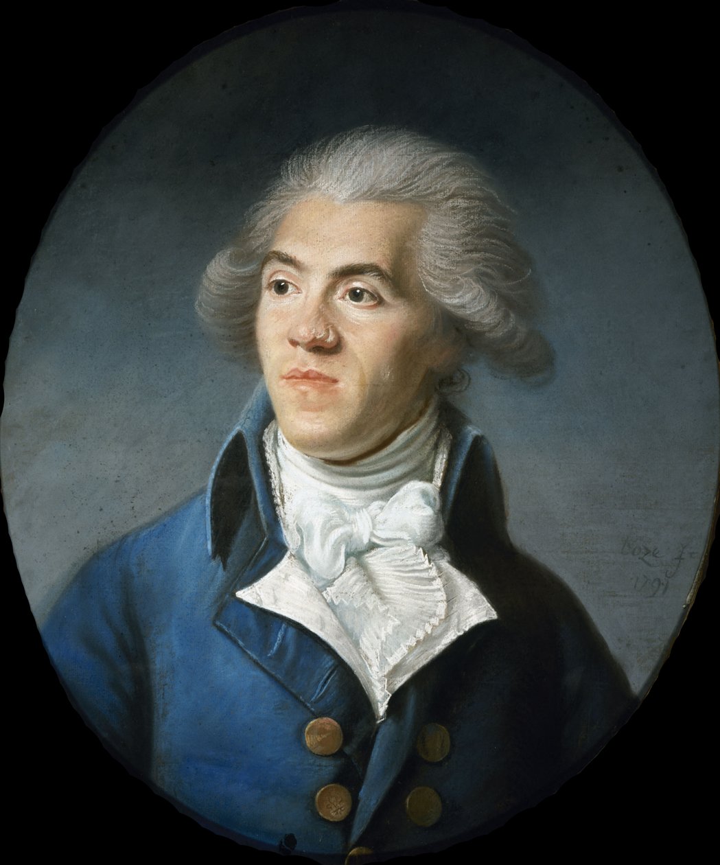 Portrett av Antoine-Pierre-Joseph-Marie Barnave 1761-1793, tidlig på 1970-tallet. av Joseph Boze