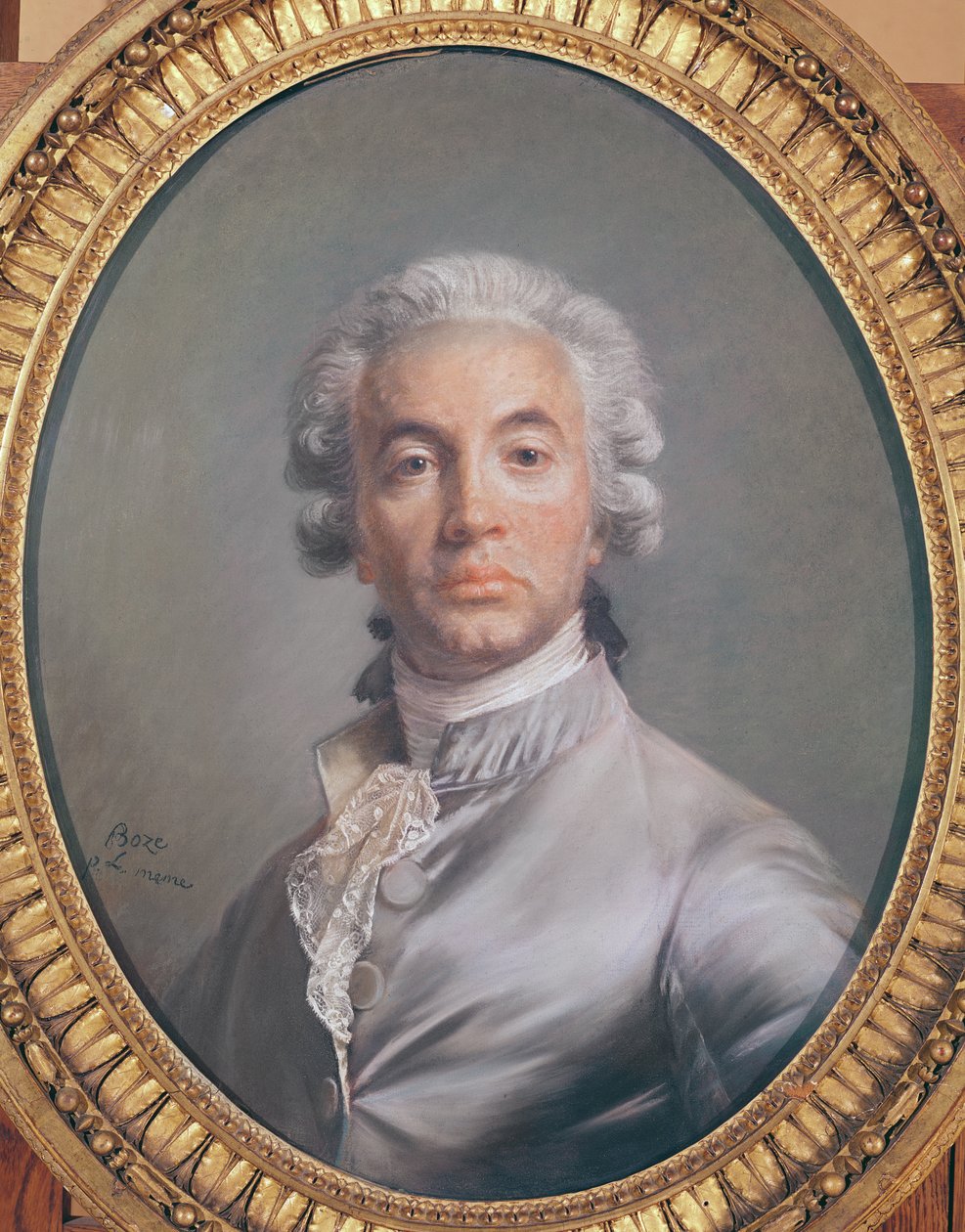 Selvportrett (pastell på blått papir) av Joseph Boze