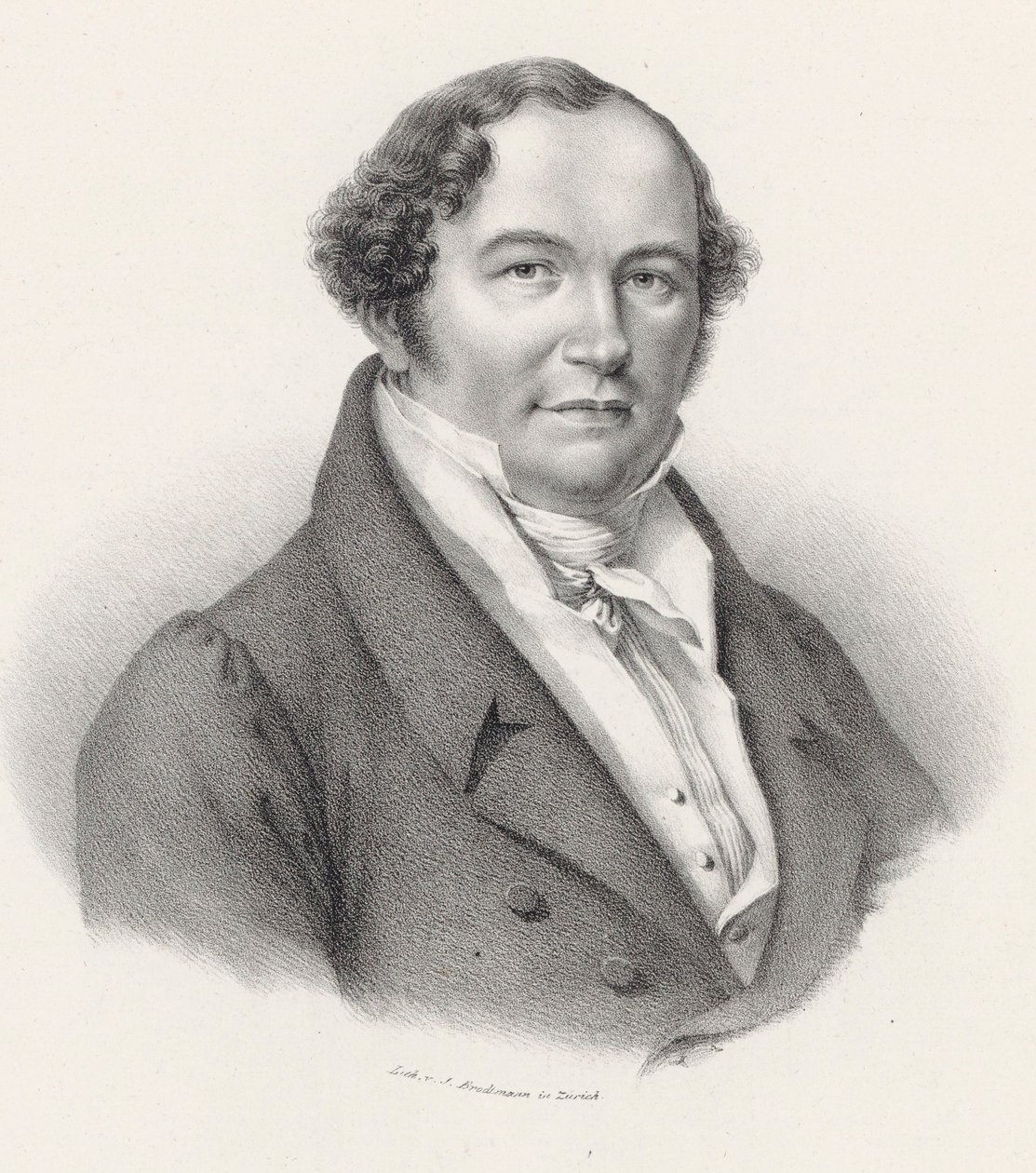 Portrett av komponisten Conradin Kreutzer 1780-1849. av Joseph Brodtmann