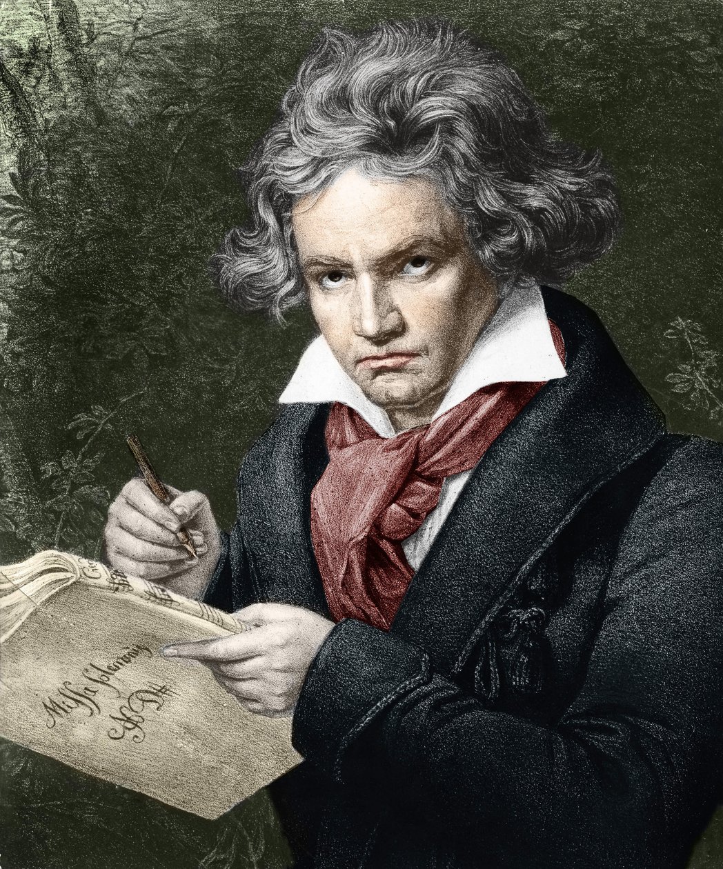 Ludwig van Beethoven (1770–1827), komponerte la Missa solemnis, etter Karl Joseph Stieler (1781–1858) av Joseph Carl (after) Stieler