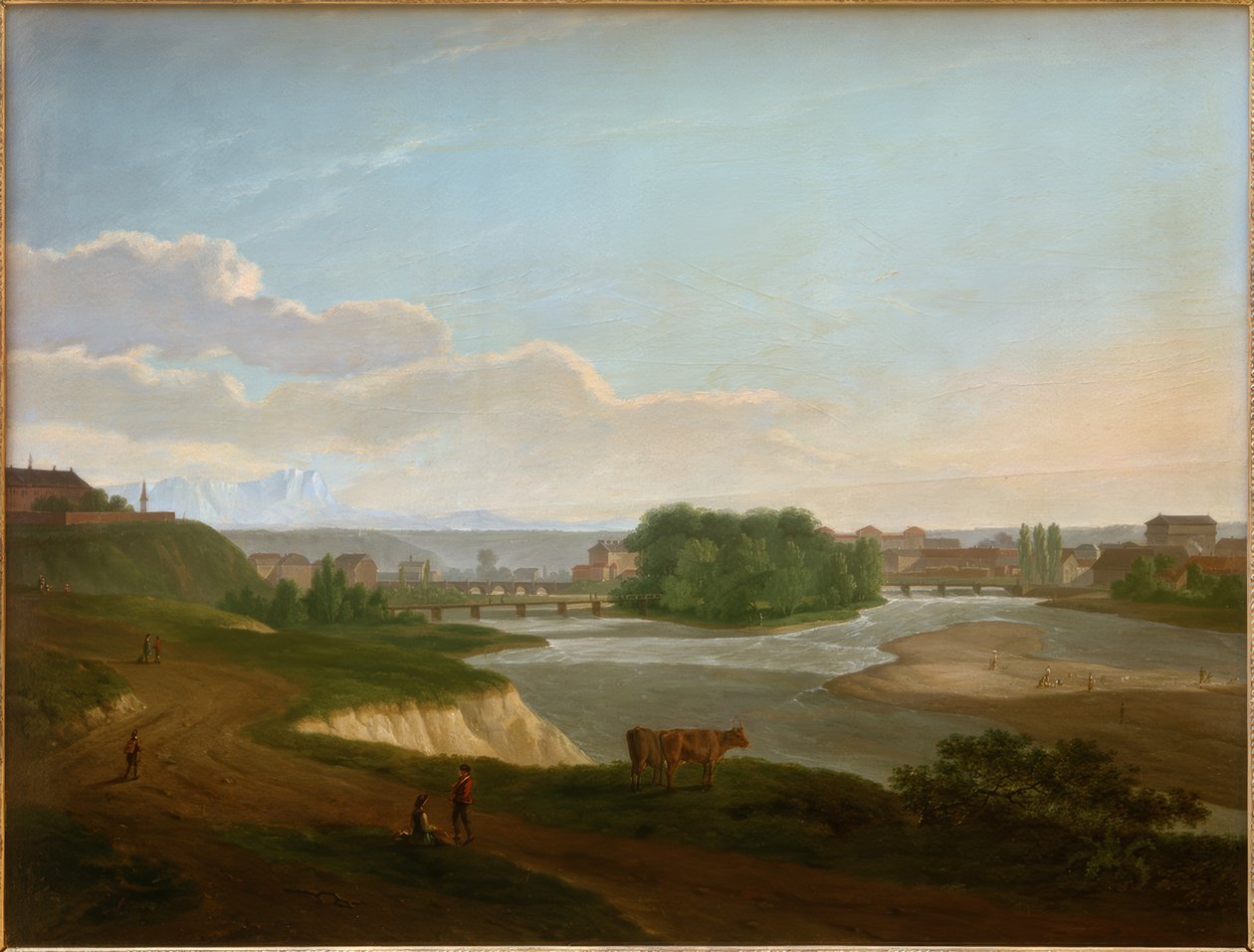 Utsikt over München med Isar av Joseph Carl Cogels
