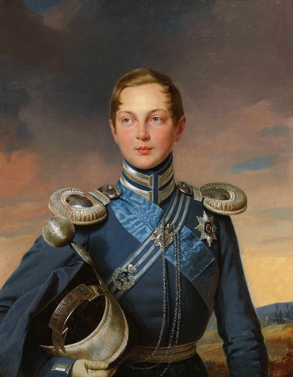 Portrett av Tsarevich Alexander Nikolaevich av Russland 1818-1881. av Joseph Carl Stieler