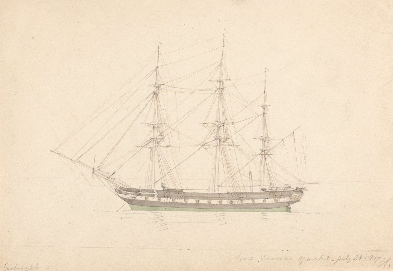 Lord Craven's Yacht, 23. juli 1817 av Joseph Cartwright