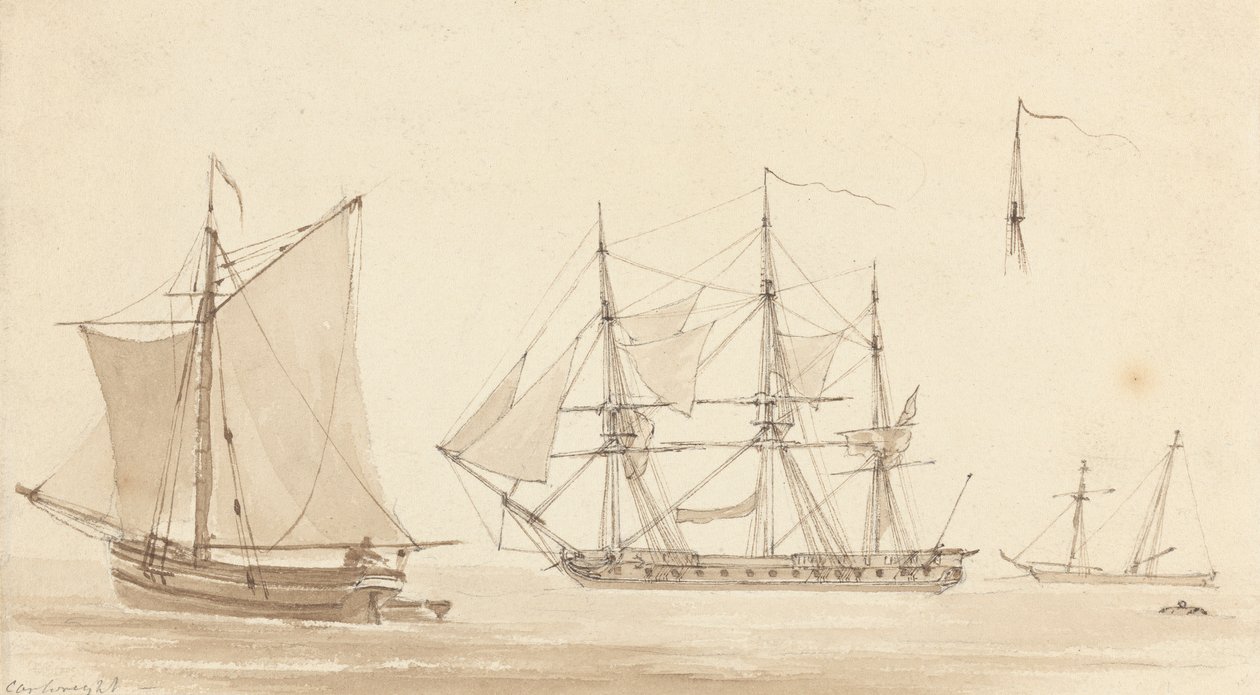 Skonner, Corvette og Fishing Smack av Joseph Cartwright