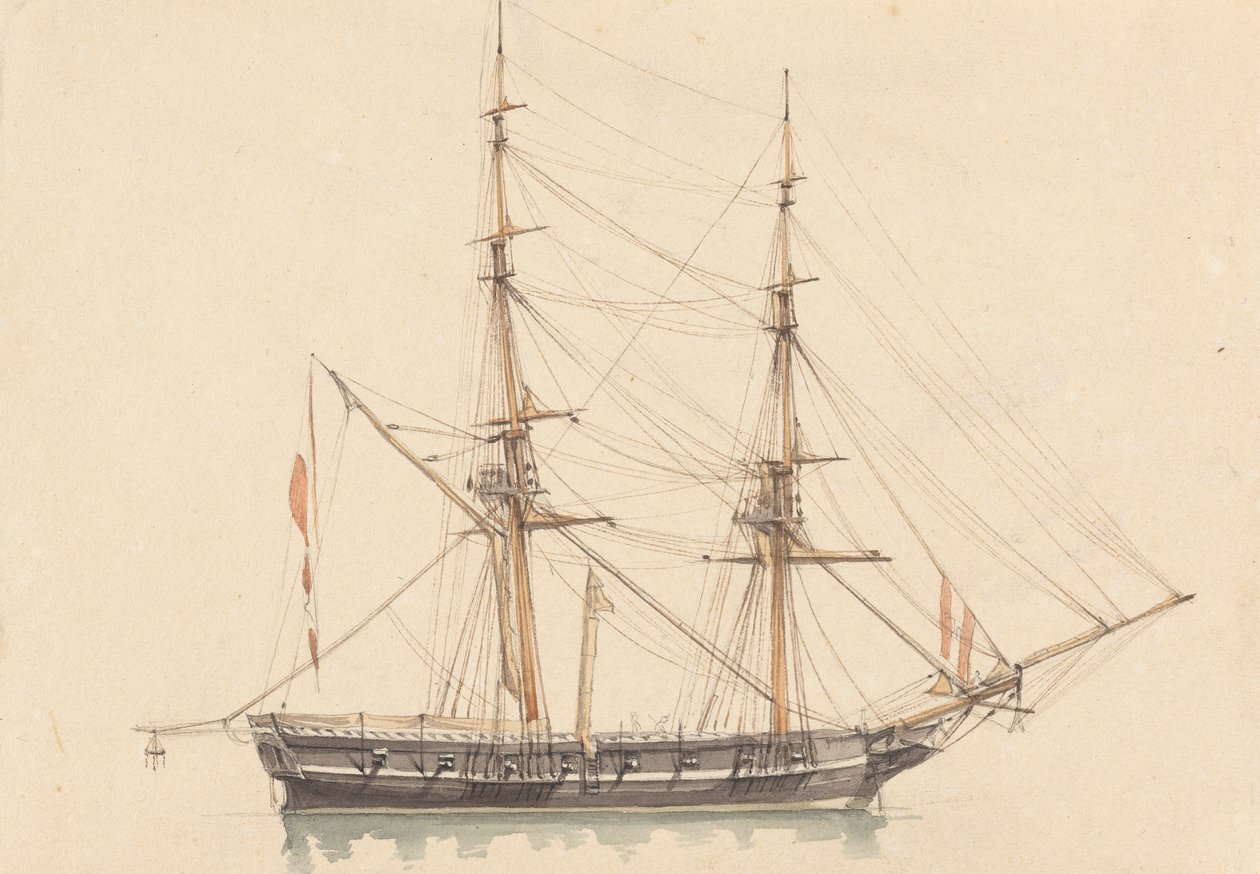 Single Brigantine, seil rullet av Joseph Cartwright