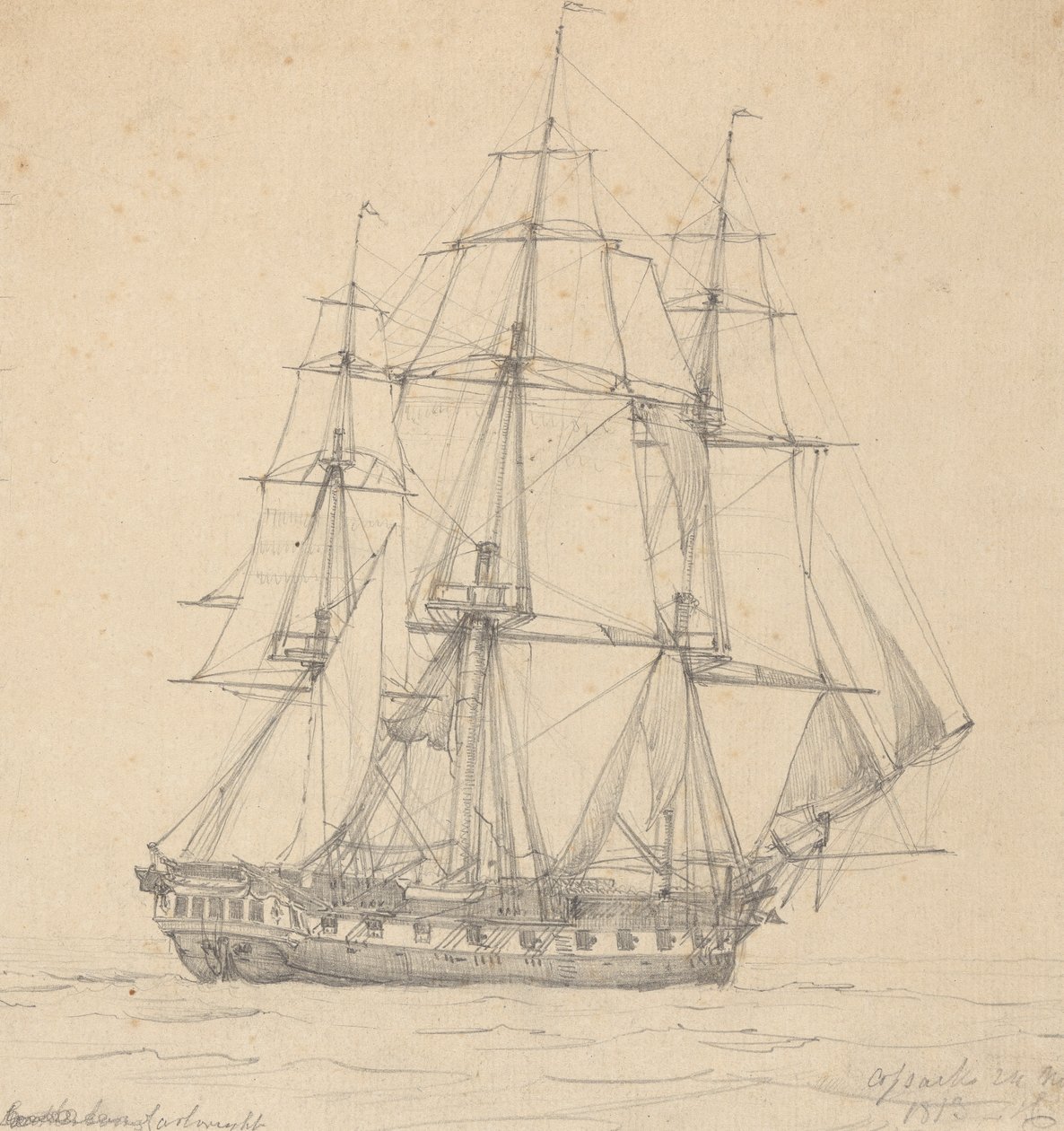 Enkel fregatt, Hekken Forward 1813 av Joseph Cartwright