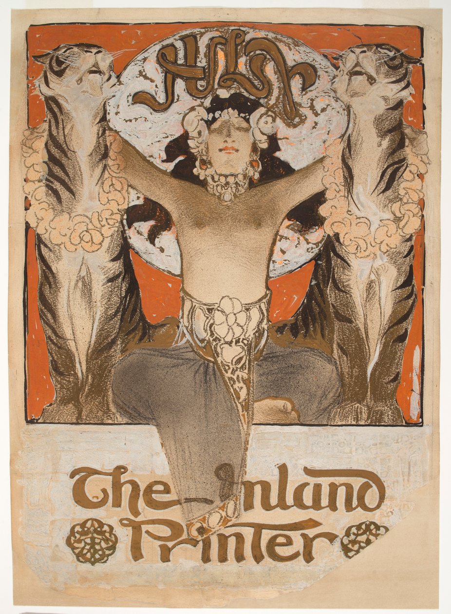 Omslagsillustrasjon for 'The Inland Printer' (penn og blekk, grafitt og hvit gouache på papir) av Joseph Christian Leyendecker