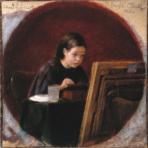 Portrett av Christina Mary Clark, ca. 1860 (olje på lerret) av Joseph Clark