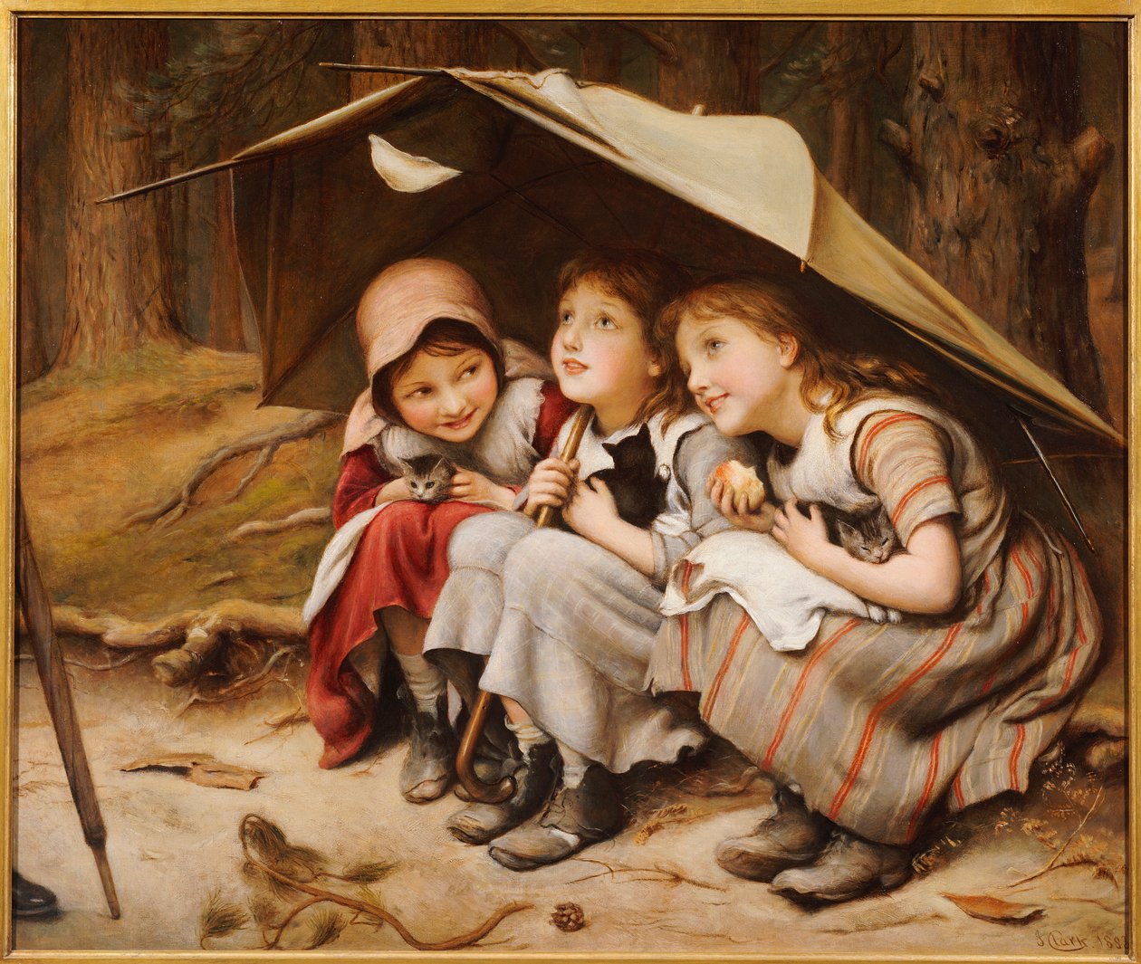 Tre små kattunger, 1883 av Joseph Clark