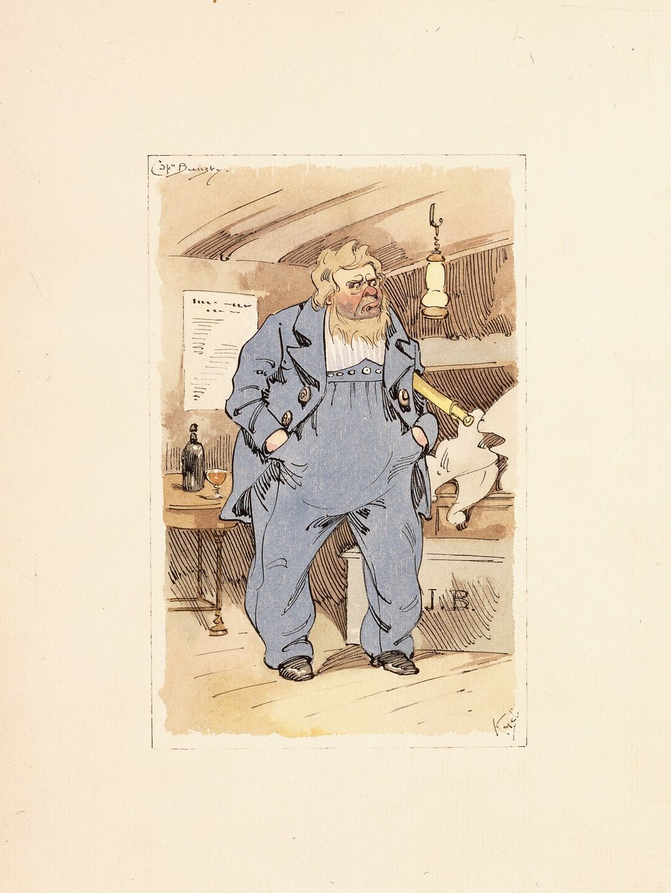 Kaptein Jack Bunsby, fra Dombey and Son (1848) av Joseph Clayton  Clarke