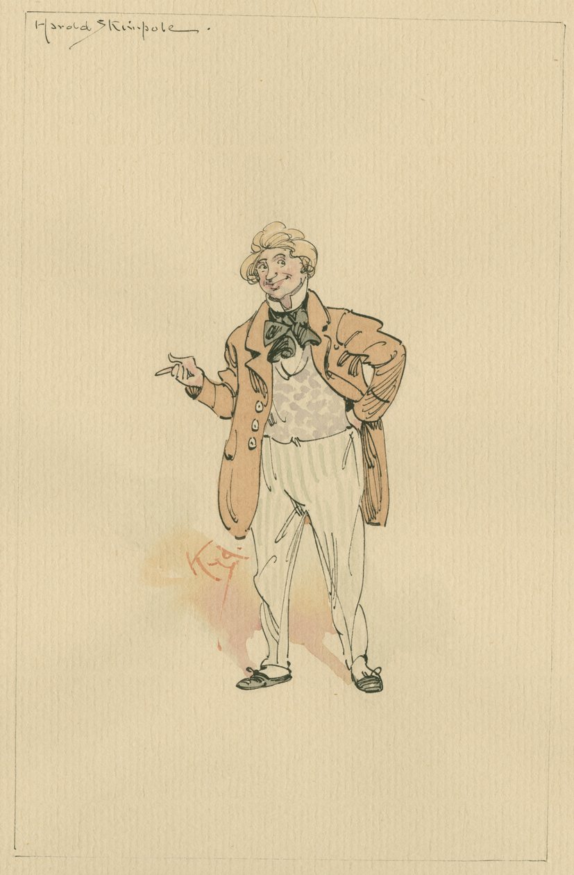 Harold Skimpole, ca. 1920-tallet (penn og blekk med wc på papir) av Joseph Clayton Clarke