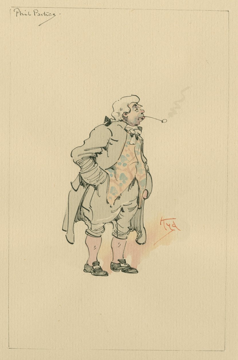 Phil Parkes, ca. 1920-tallet (penn og blekk med wc på papir) av Joseph Clayton Clarke