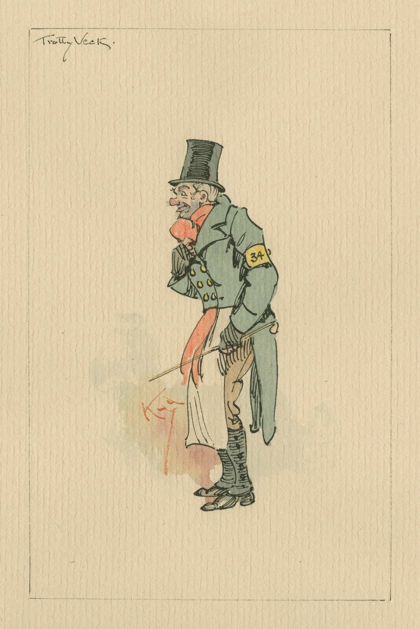 Trotty Veck - The Chimes, ca. 1920-tallet (penn og blekk med wc på papir) av Joseph Clayton Clarke
