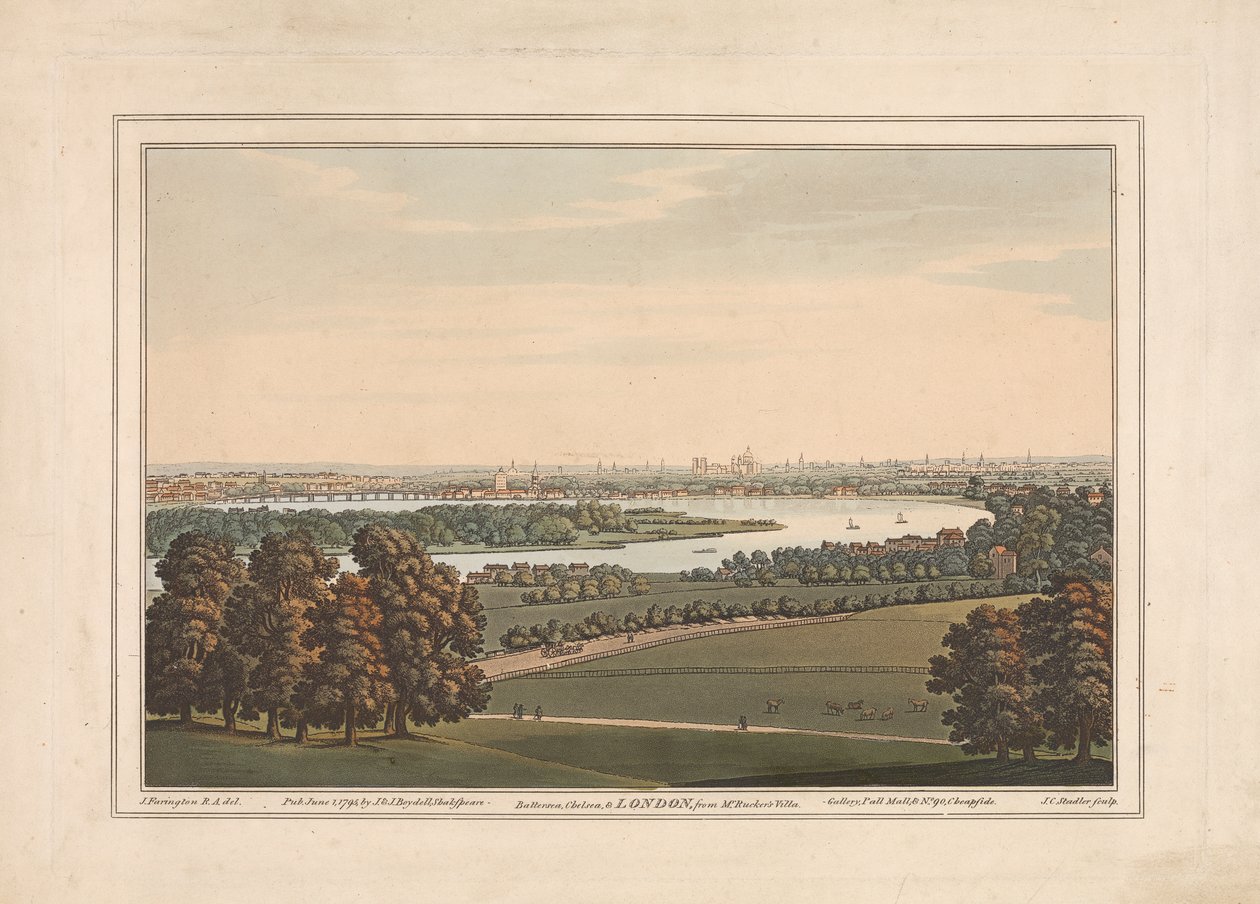 Battersea, Chelsea og London fra Mr. Rucker's Villa av Joseph Constantine Stadler