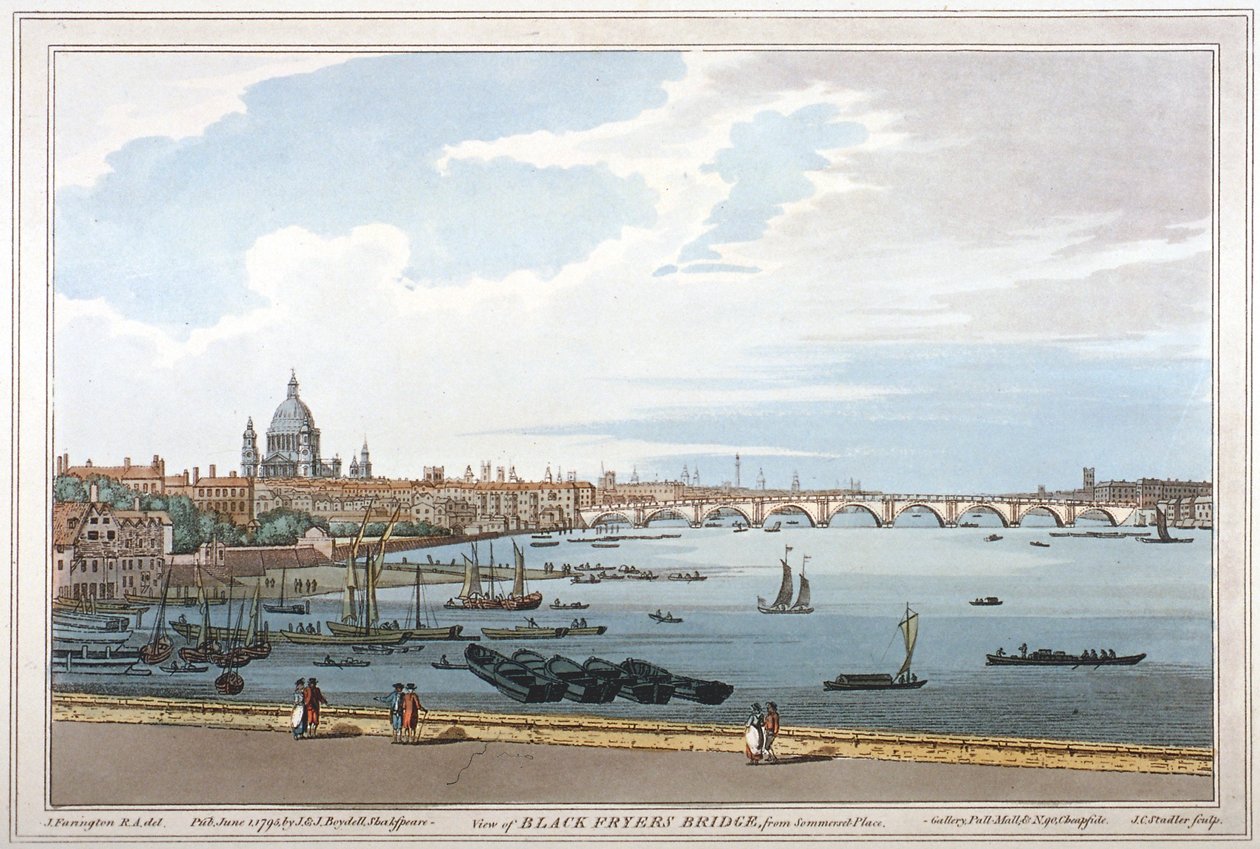 Blackfriars Bridge, London, 1795 av Joseph Constantine Stadler