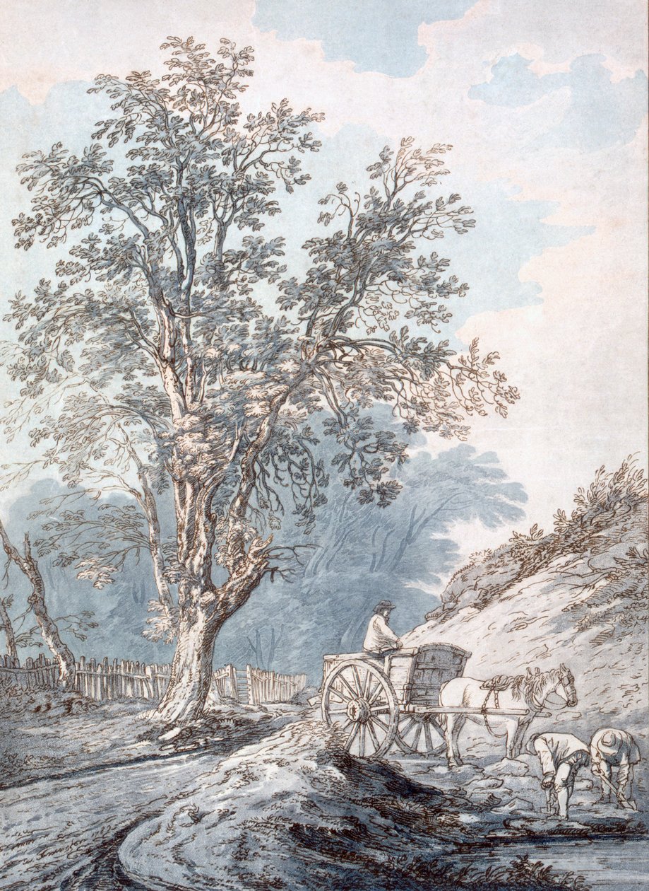 Kjerre og hest, 1700-tallet. av Joseph Constantine Stadler