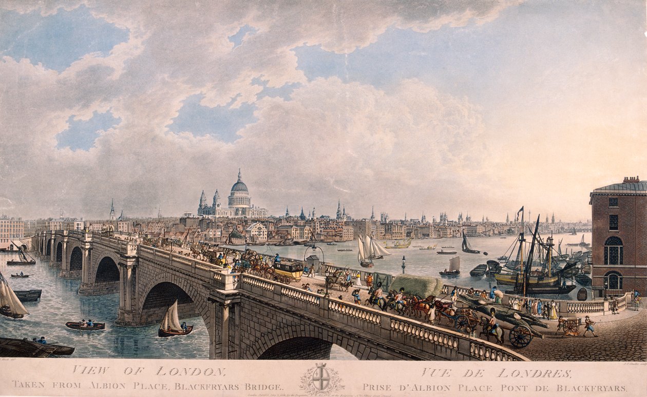 City of London fra sør, 1802 av Joseph Constantine Stadler