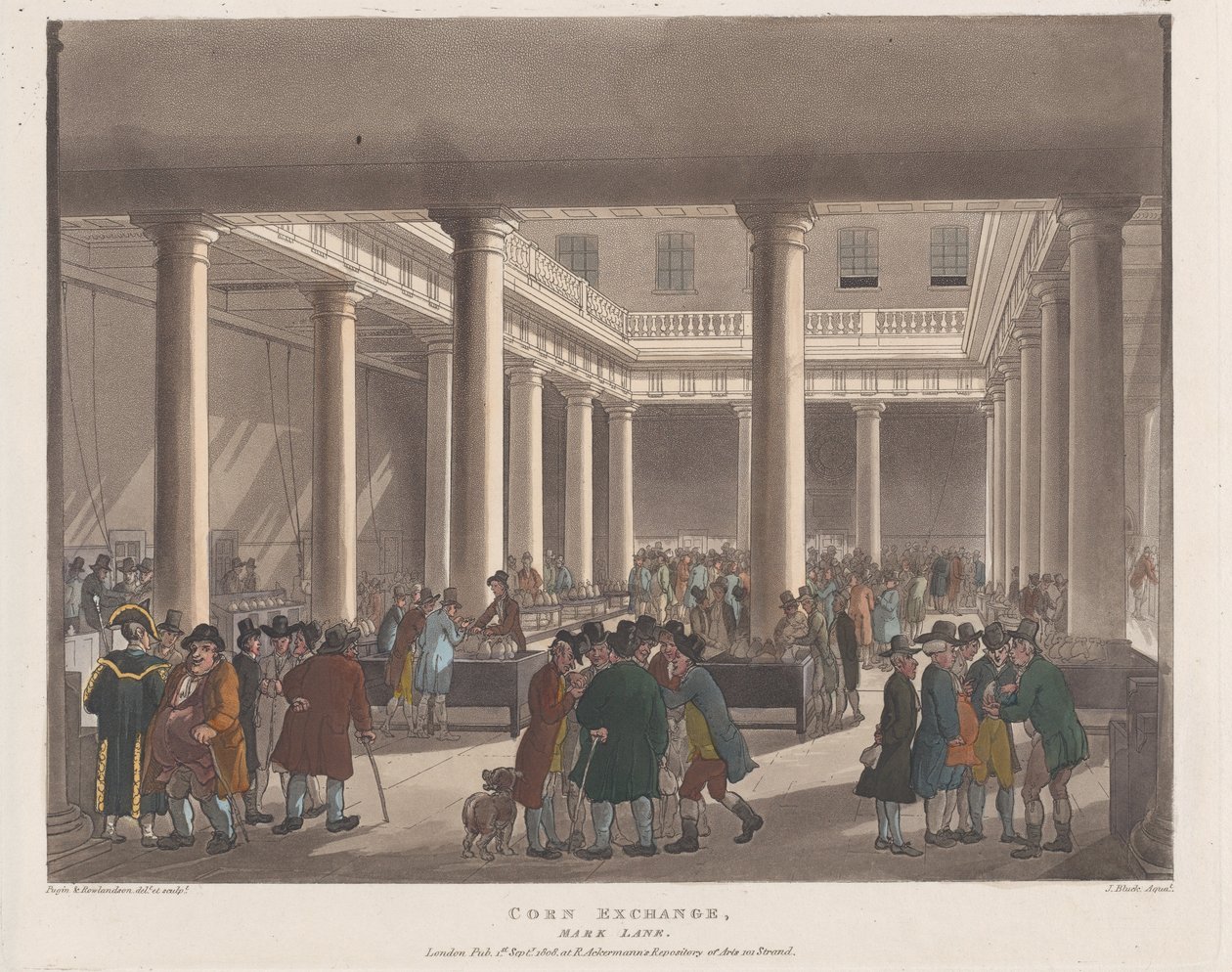 Corn Exchange, Mark Lane, 1. september 1808., 1. september 1808. av Joseph Constantine Stadler