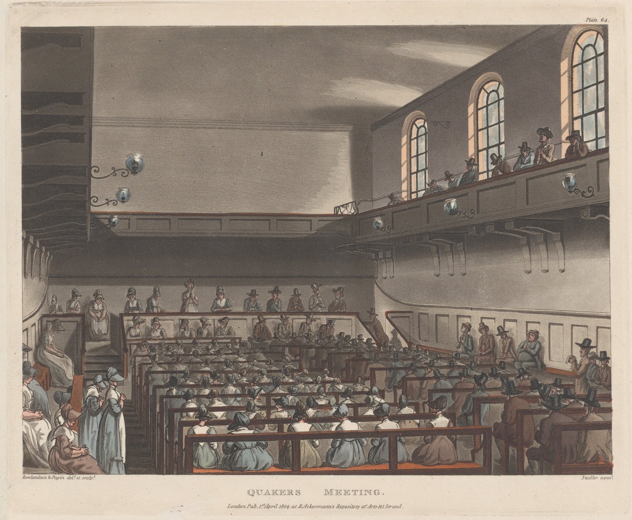 Kvekersmøte, 1. april 1809., 1. april 1809. av Joseph Constantine Stadler