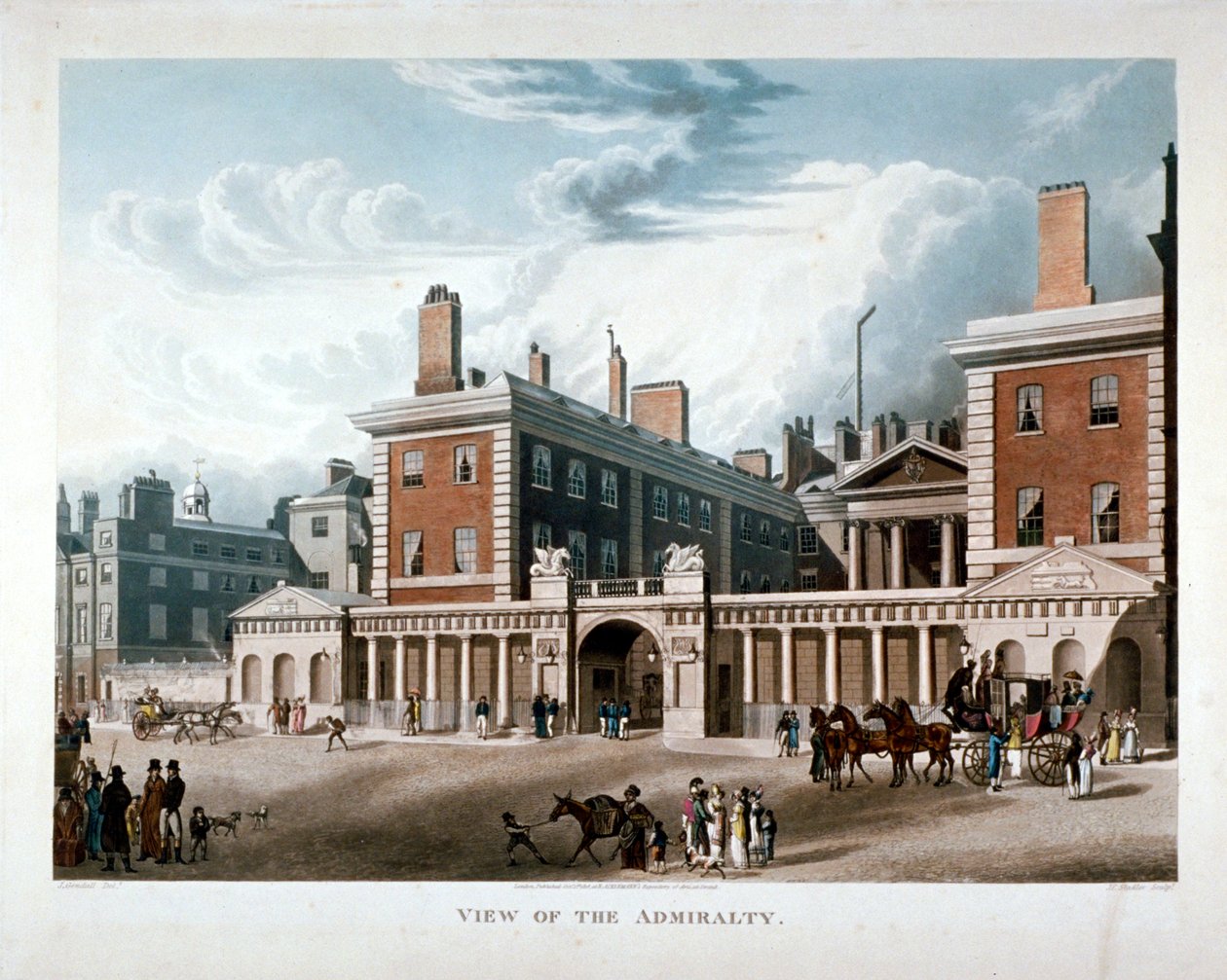 Admiralitetet, Whitehall, Westminster, London, 1818 av Joseph Constantine Stadler