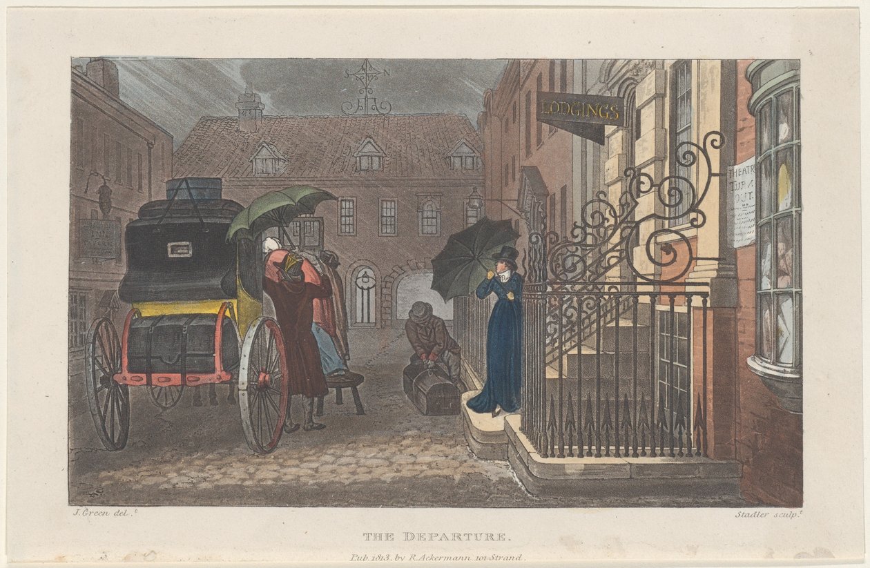 The Departure, fra Poetical Sketches of Scarborough, 1813., 1813 av Joseph Constantine Stadler