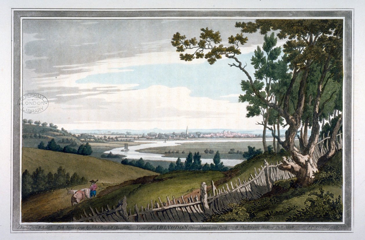 Utsikt over Abingdon fra Nuneham Park, Berkshire, 1793 av Joseph Constantine Stadler