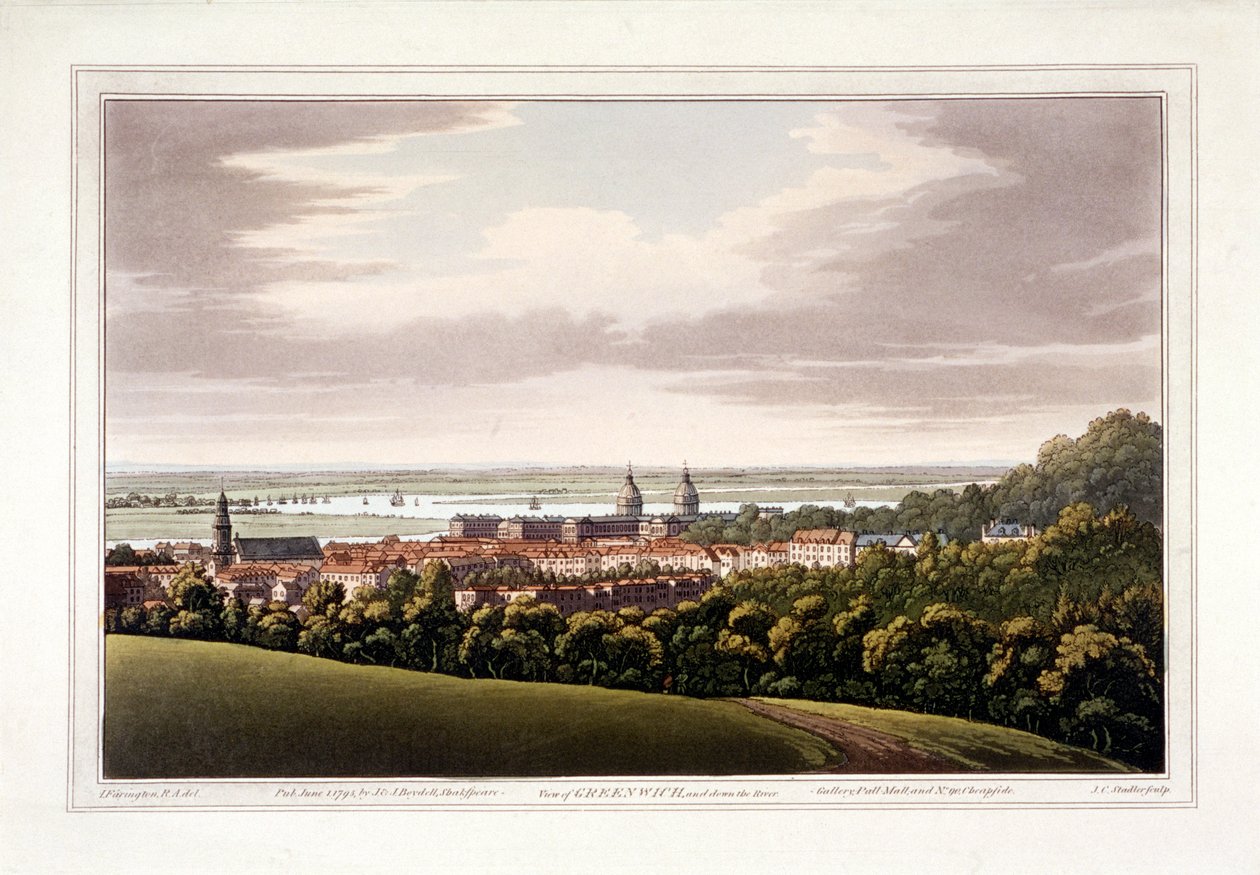 Utsikt over Greenwich, London, 1795 av Joseph Constantine Stadler