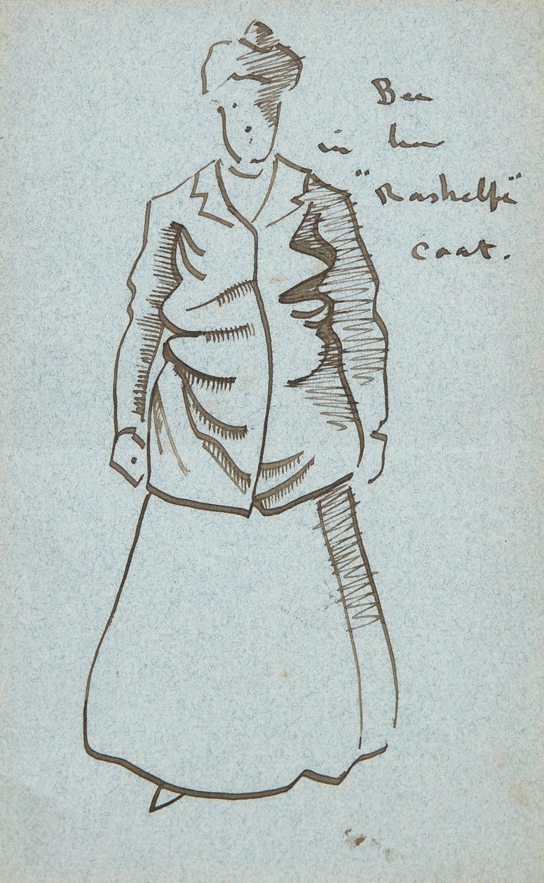 Auntie Bee In her Rashelfe Coat (penn og blekk) av Joseph Crawhall