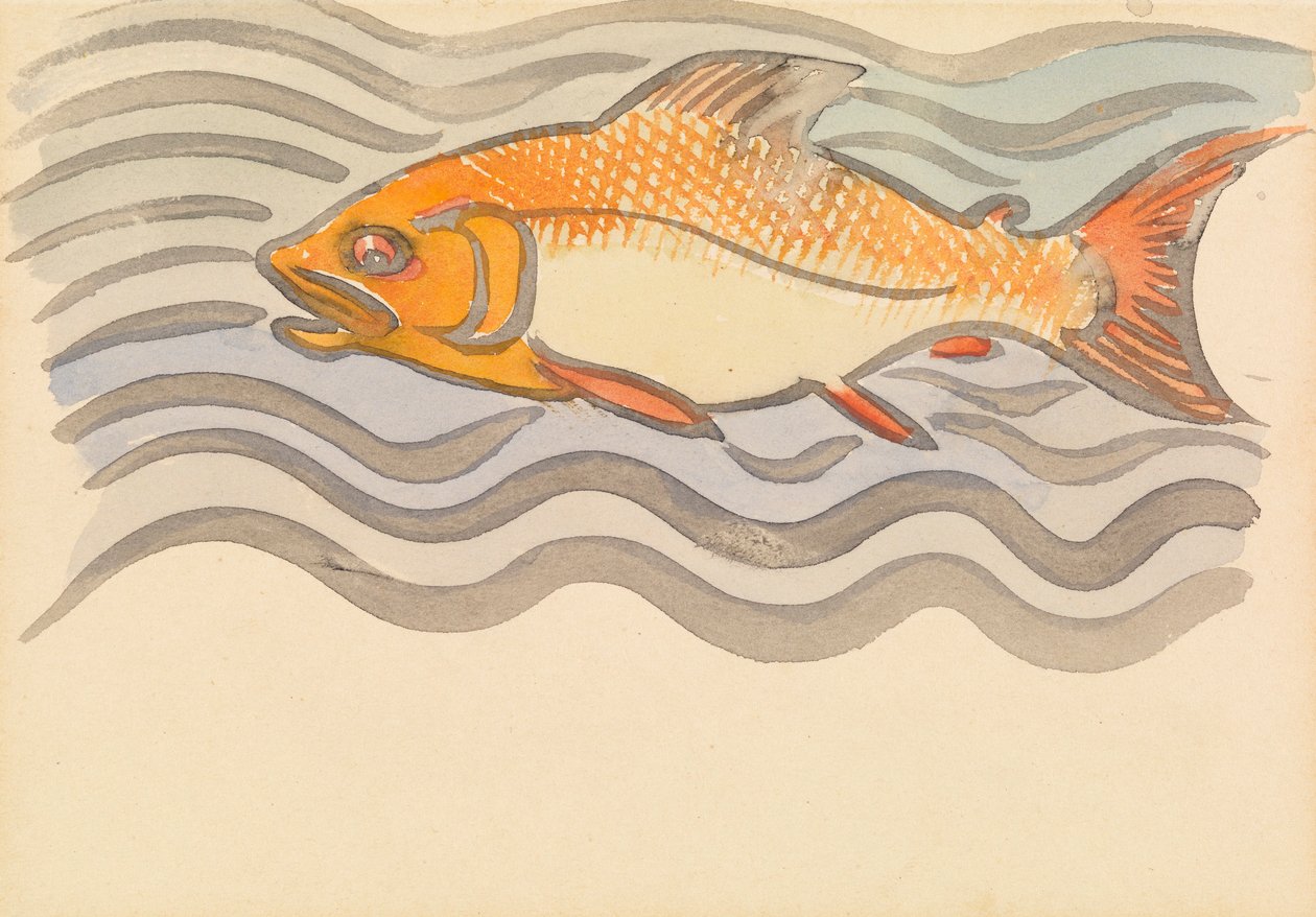Fisk (akvarell på papir) av Joseph Crawhall