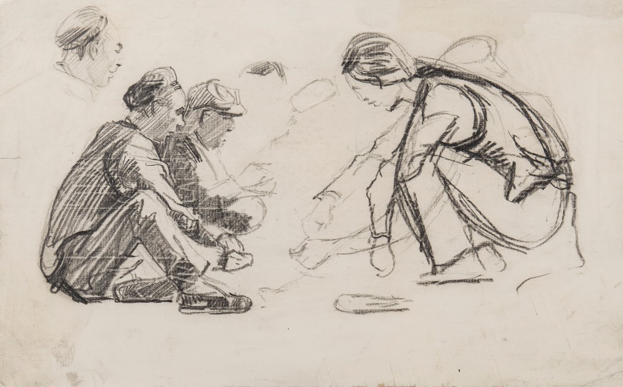 Sittende figurer av Joseph Crawhall