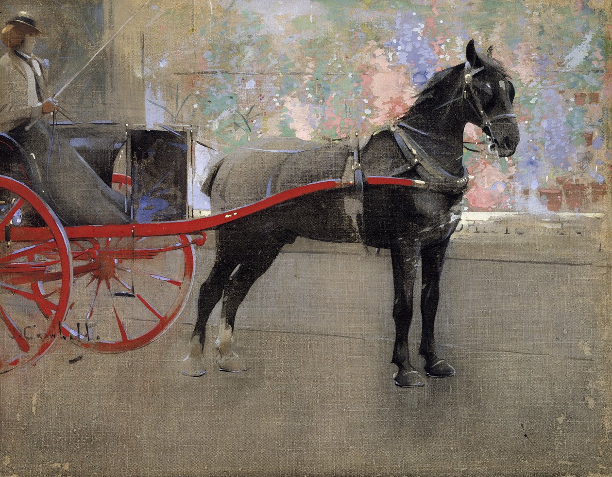 The Flower Shop (gouache på lin) av Joseph Crawhall