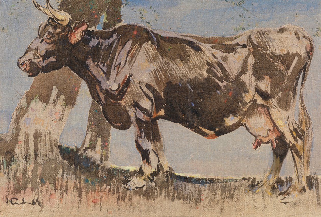 Den gamle kua (gouache på lin) av Joseph Crawhall