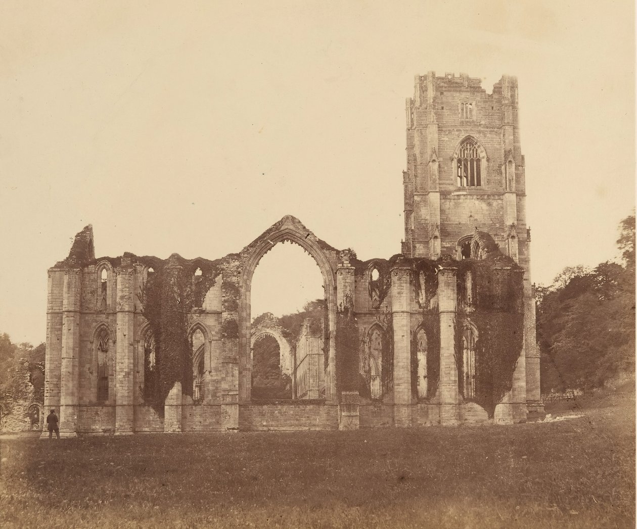 Fountains Abbey. The Chapel of the Nine Alters, eksteriør, 1850-tallet. av Joseph Cundall