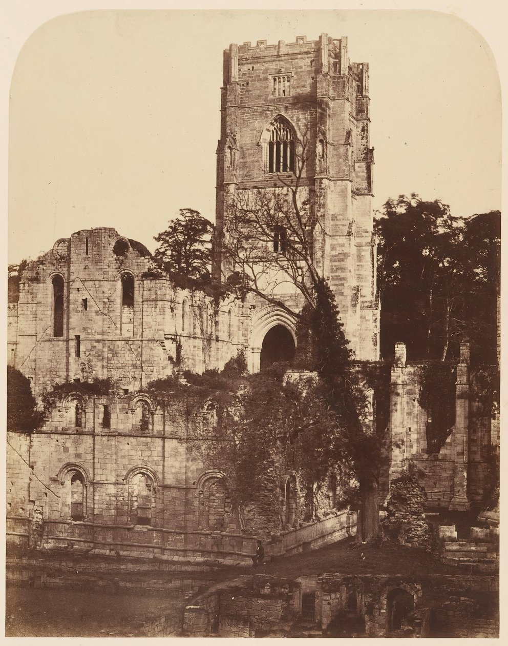Fountains Abbey. Kirken og kapittelhuset, 1850-årene. av Joseph Cundall
