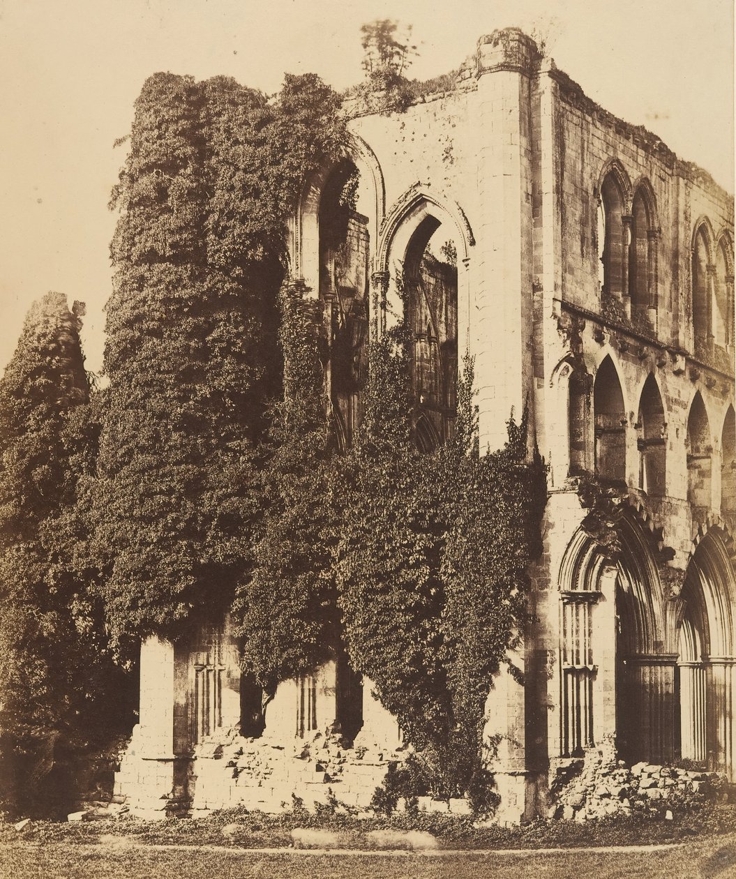 Rievaulx Abbey. Generelt utsikt fra sør, 1850-årene av Joseph Cundall