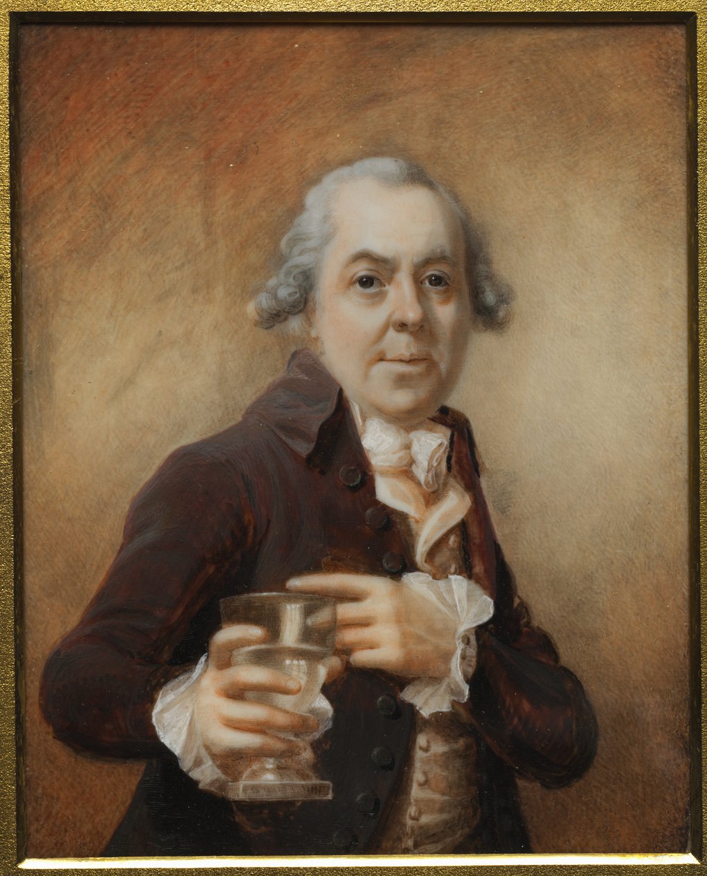 Portrett av en mann som holder et glass, ca. 1780-årene. av Joseph Daniel