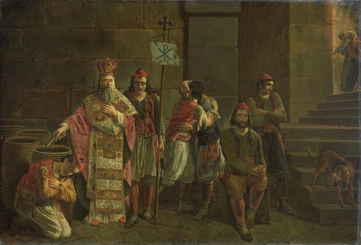 The Last Defenders of Missolonghi, 22. april 1826: en episode fra den greske uavhengighetskrigen av Joseph Denis Odevaere