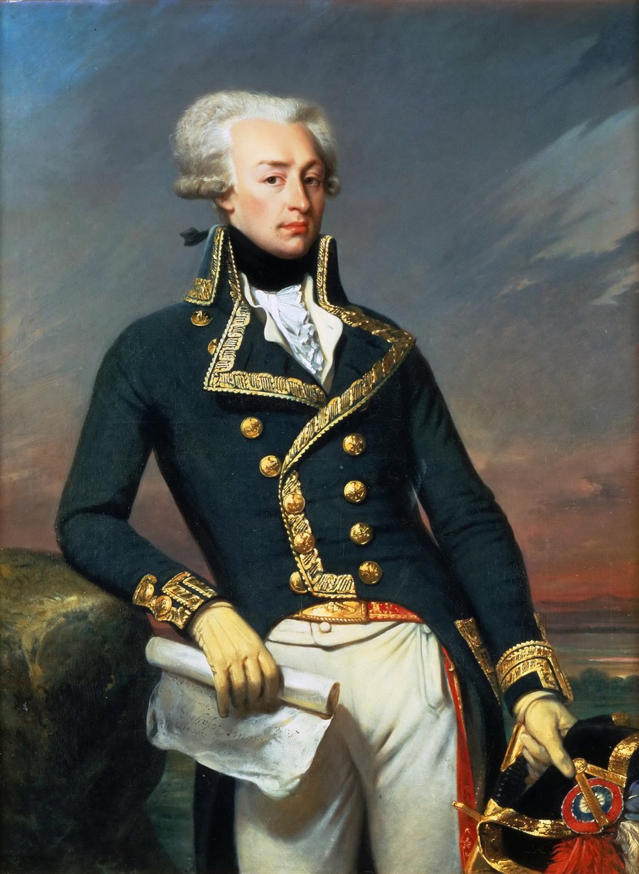 Portrett av Gilbert Motier the Marquis De La Fayette 1757-1834, som generalløytnant, 1791 av Joseph Desire Court