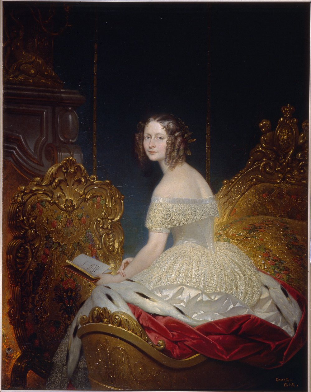 Prinsesse Marie Charlotte Frederique av Württemberg (1807-1873), storhertuginne Helene av Russland (Prinsesse Friederike Charlote Marie av Württemberg, storhertuginne Elena Pavlovna av Russland). Maleri av Joseph Desire Court (1797-1865), olje på lerret av Joseph Desire Court